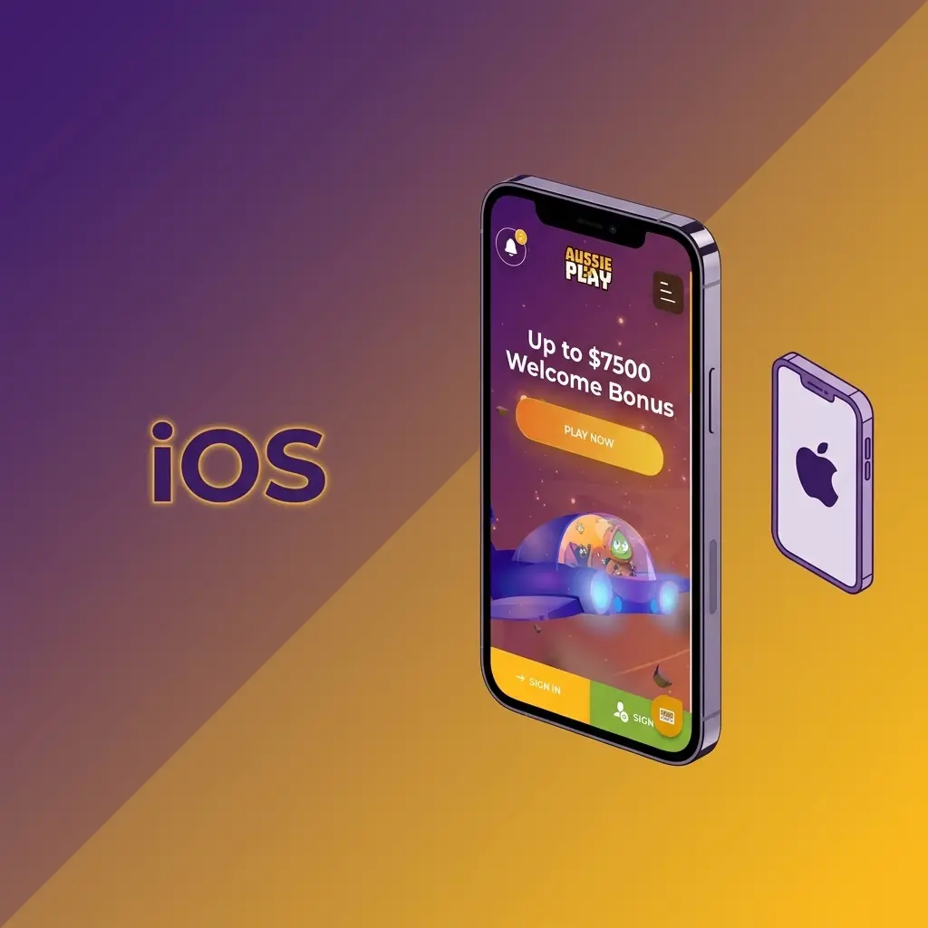 Aussie Play Casino iOS mobile site setup guide showing steps to add casino shortcut to iPhone home screen