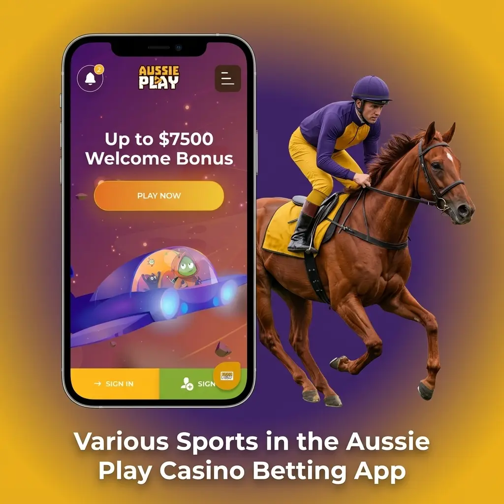 Aussie Play Casino betting app sports options including AFL, NRL, cricket, tennis, racing, and eSports for Australian players